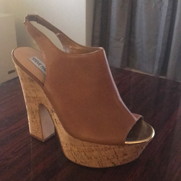 Steve Madden Brown Leather Wedges - Picture 2 of 4